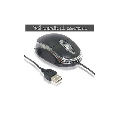 2 Pack 3D Optical wired USB Mouse - Black